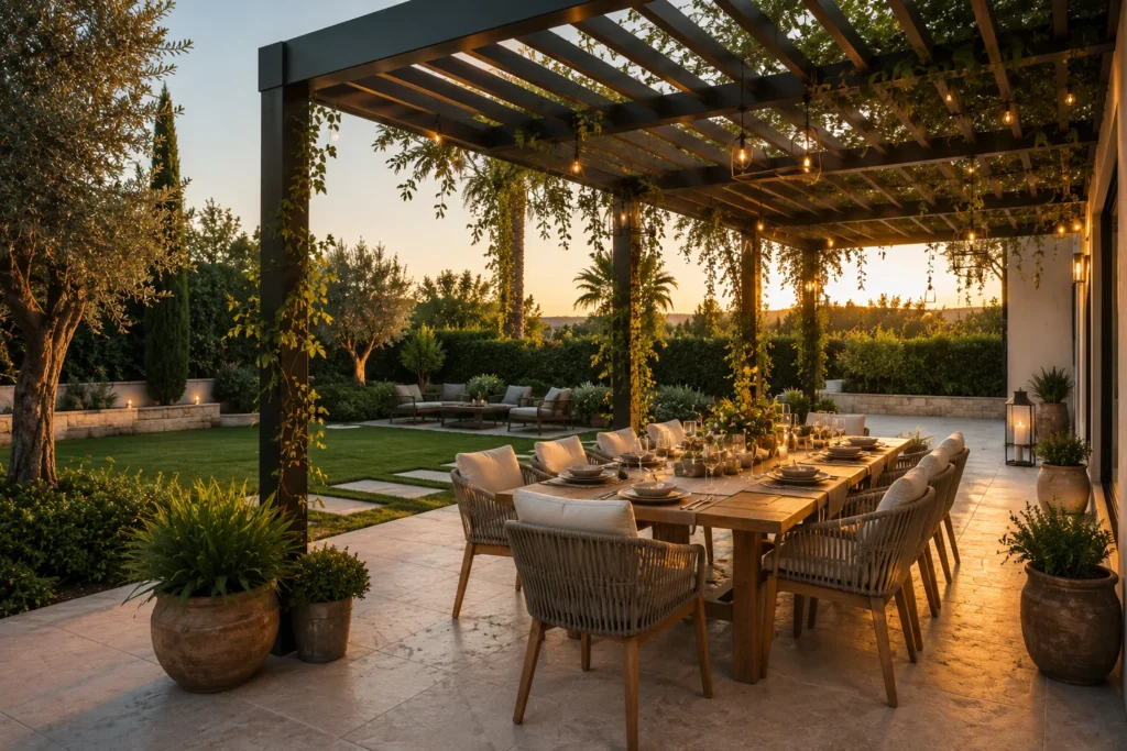 bauhaus-pergola-garden-party-spain-outdoor-entertaining
