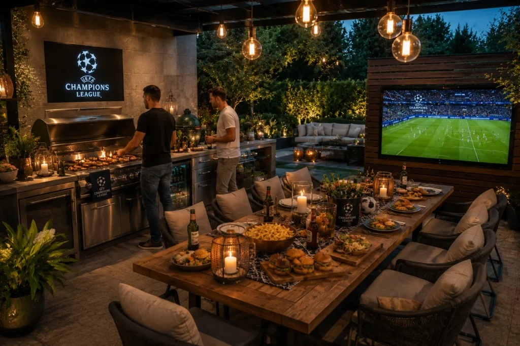 outdoor-bbq-champions-league-party-setup